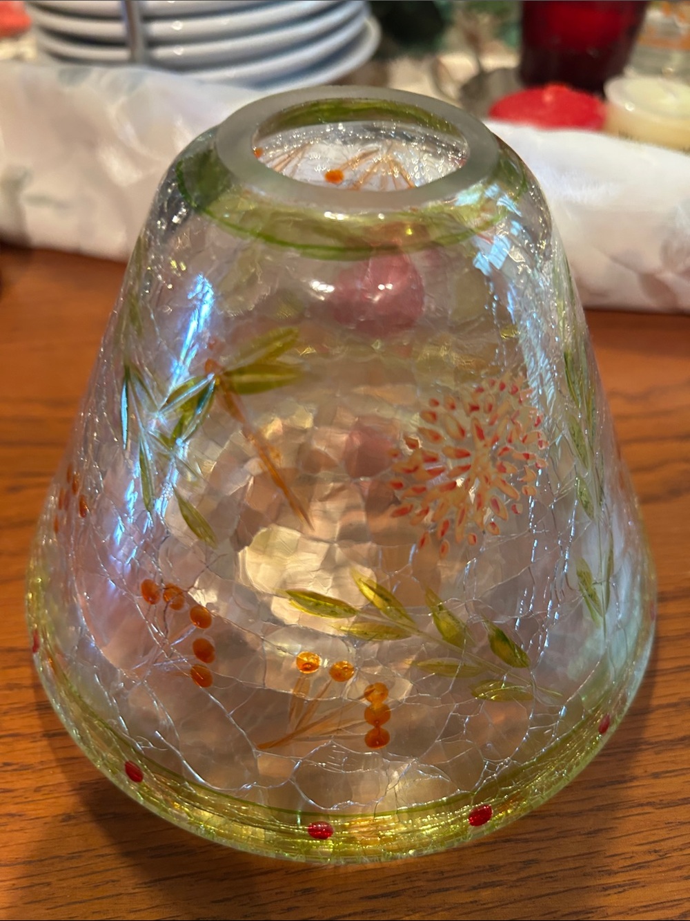 Yankee candle shade autumn themed retired 3 1/2”